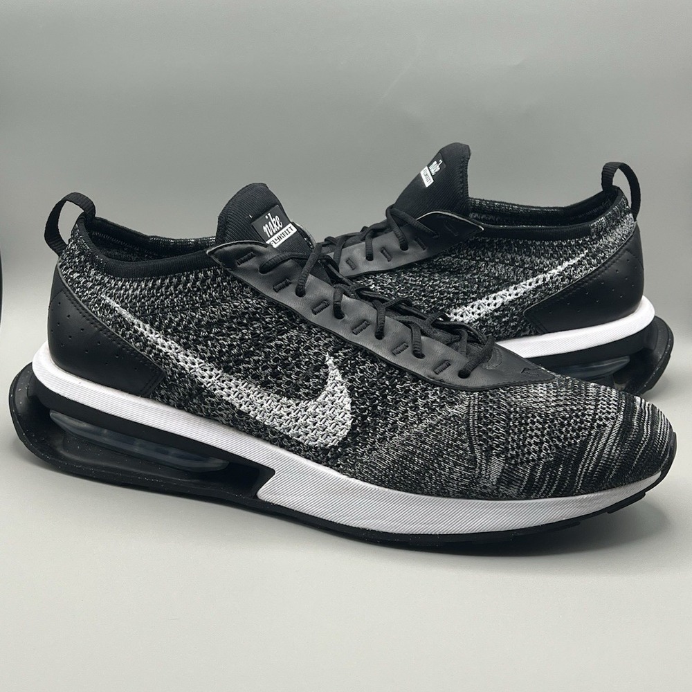 2022 Nike Air Max Flyknit Racer Oreo Black White Running Shoes - Men's Size 14